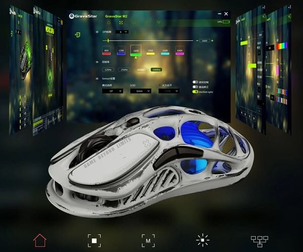 Chuột không dây Gaming GravaStar Mercury M1 Pro Battle Worn Edition Silver Mist chính hãng thiết kế độc đáo đẹp mắt ấn tượng chất lượng tốt