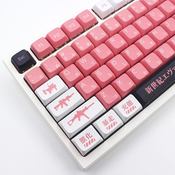 Shop bán phụ kiện gaming gear nút phím cơ keycap hồng đen trắng Evangelion Type-08 White Pink giá tốt nhất