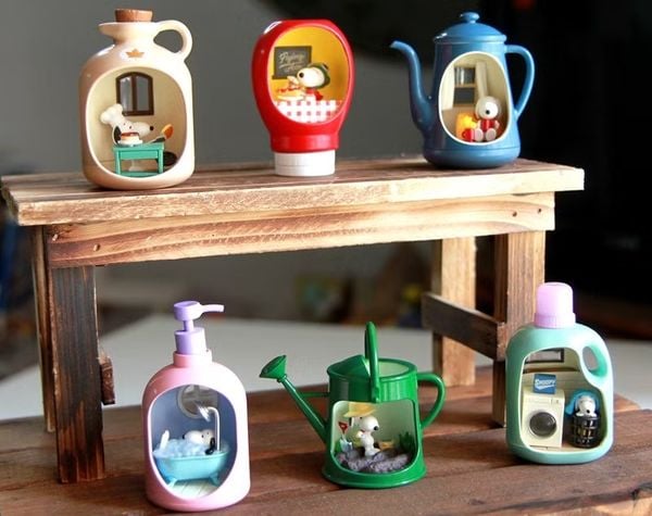 Shop hobby bán Mô hình Peanuts Snoopy's Life in a Bottle Re-Ment Blind Box trang trí trưng bày góc học tập làm việc phòng khách phòng ngủ