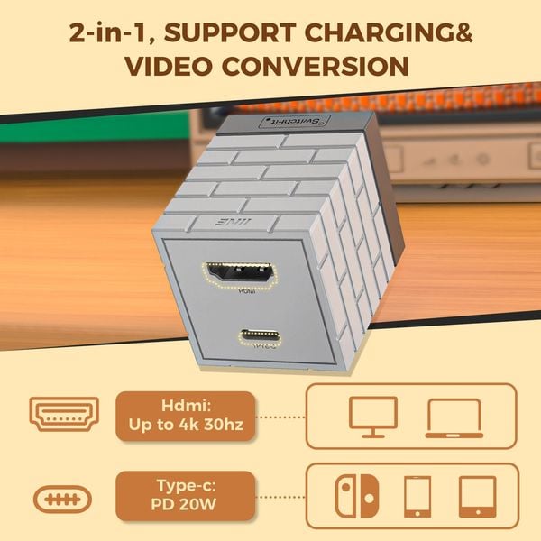 Sạc 20W Mini Xuất Hình Nintendo Switch IINE L950 thiết kế retro đẹp, kết nối mượt sử dụng dễ dàng có tại nShop