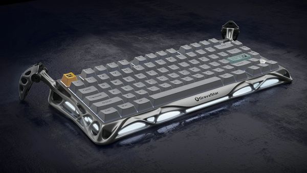 Cận cảnh chi tiết phím bấm trên Bàn phím cơ GravaStar Mercury K1 Pro Concrete Gray thiết kế tối ưu cho trải nghiệm gõ phím tuyệt vời
