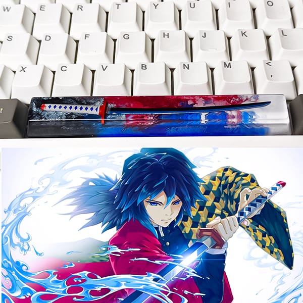 Keycap artisan Spacebar 6.25u Demon Slayer Giyuu Tomioka