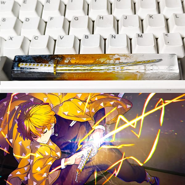 Keycap artisan Spacebar 6.25u Demon Slayer Zenitsu Agatsuma