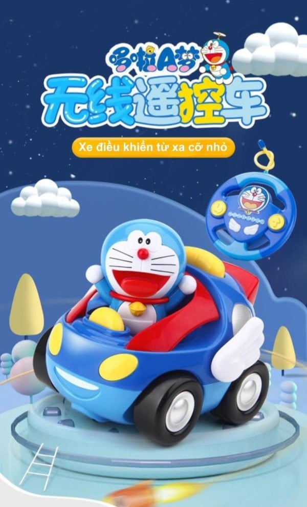 Xe đồ chơi điều khiển từ xa Doraemon Red pin sạc dễ dàng điều khiển và sử dụng cho trẻ