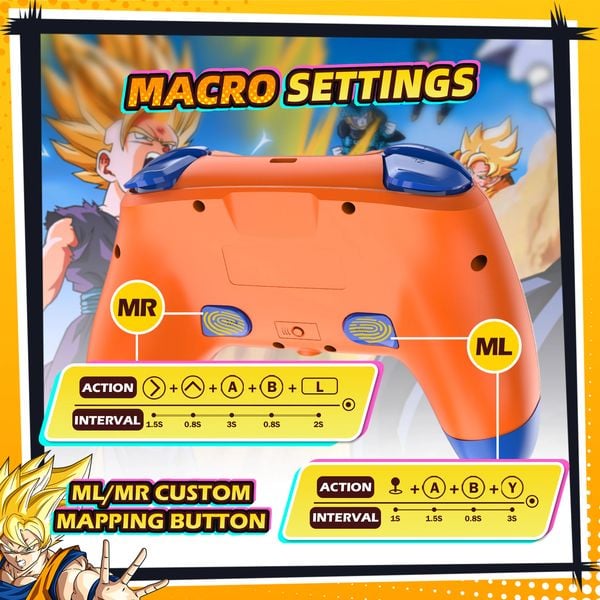 Pro Controller chính hãng IINE chất lượng tốt thiết kế đẹp mắt kết nối dễ dàng dùng chơi game Tay game không dây Pro Controller Wake Up Nintendo Switch Dragon Ball IINE L783