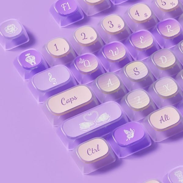 Bộ Keycap bàn phím cơ AKKO Swan Sonata 140 nút đẹp mắt chất lượng tốt chất liệu bền bỉ an toàn