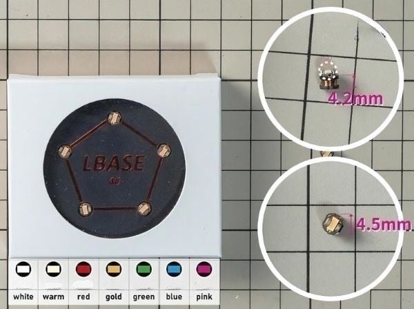 Đèn LED custom mô hình không dây LBASE 4#  tự động phát sáng khi nằm trong phạm vi từ trường của đế đèn