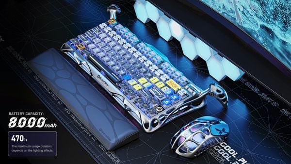 Mercury K1 Pro 75% Wireless Mechanical Gaming Keyboard Interstellar Silver bàn phím cơ GravaStar gaming gear cao cấp, LED RGB đẹp mắt