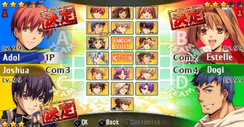 trò chơi đối kháng crossover Ys vs. Trails in the Sky: Alternative Saga