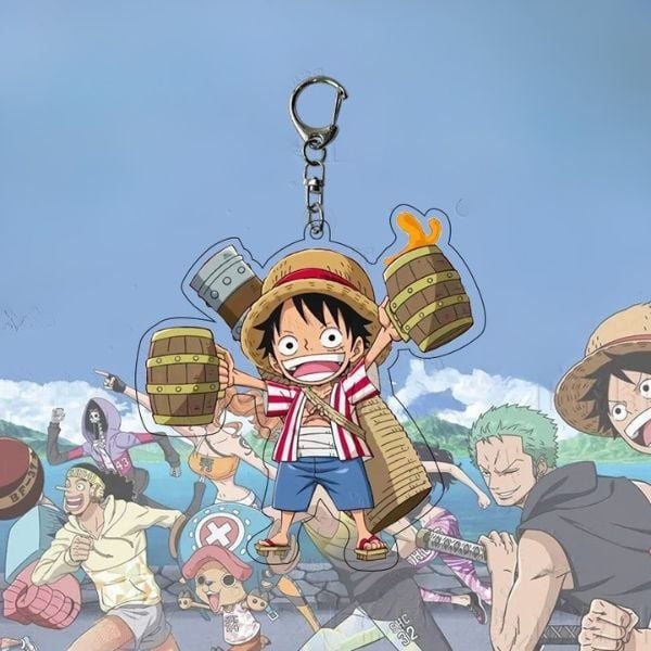 Móc khóa mica One Piece chibi Luffy cực ngầu