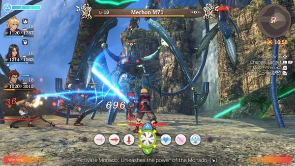 menu hướng dẫn combat Xenoblade Chronicles Definitive Edition