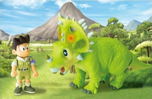 Mô hình Taraka Tomy - Tomica Ania Suneo & Toppu Sinoceratops  - Doraemon Nobita's New Dinosaur
