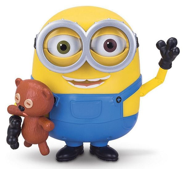 MINION BOB INTERACTS WITH TEDDY BEAR