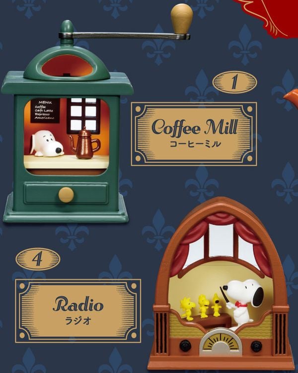 Cửa hàng chuyên bán Peanuts Snoopy's Antique Diorama Collection Blind Box Mô hình chính hãng Re-Ment ngẫu nhiên trang trí trưng bày làm quà tặng