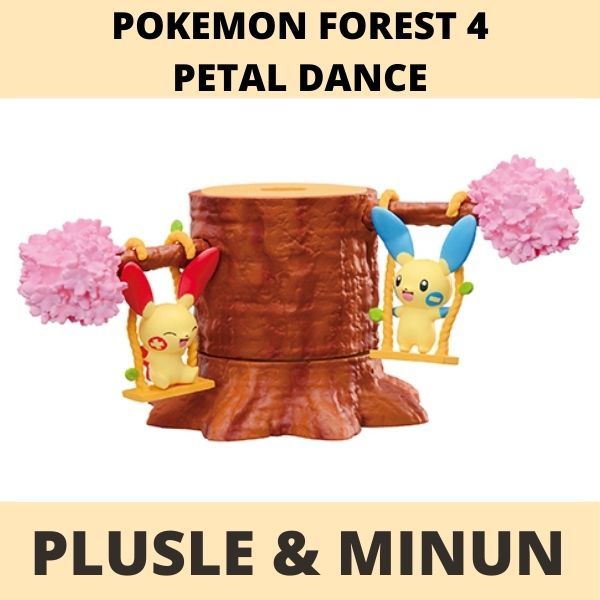 Mô hình Pokemon Forest 4 Petal Dance Re-ment Plusle & Minun