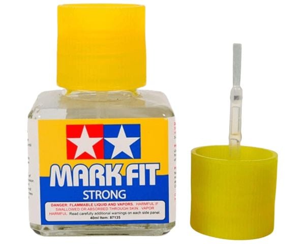 Keo dán decal nước mô hình Tamiya Mark Fit Strong - 87135 nắp chai đi kèm với cọ tiện lợi