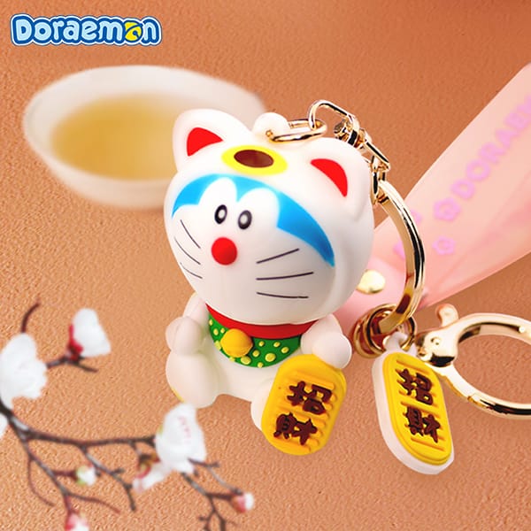 Móc khóa may mắn hình Doraemon chiêu tài vãy khách