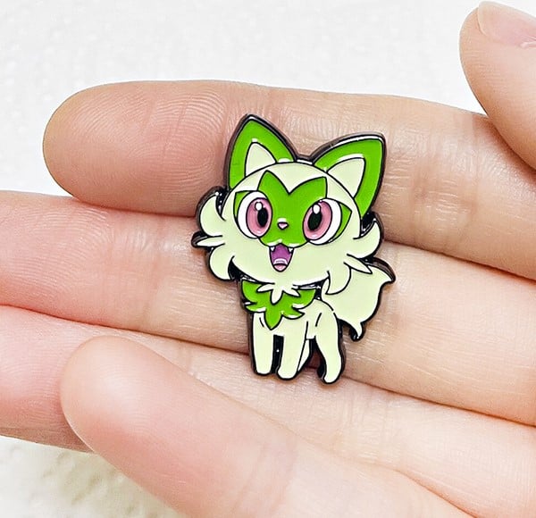 Huy hiệu pin kim loại Pokemon Sprigatito làm quà tặng sinh nhật lưu niệm cho fan sưu tầm Pokemon