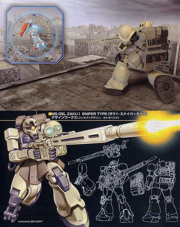robot MS-05L Zaku I Sniper Type hguc 1/144 gundam chất lượng cao