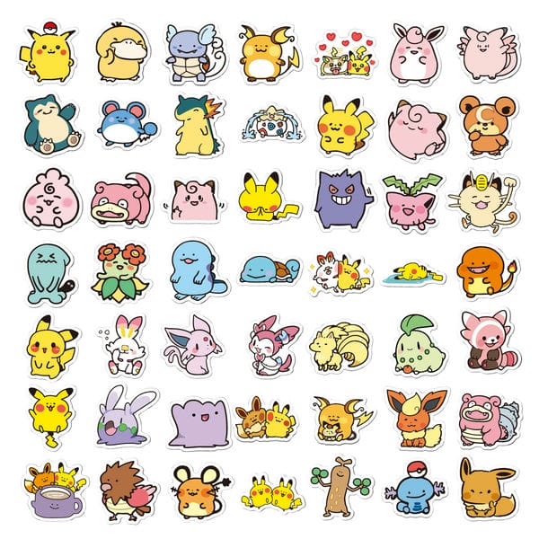 Mua sticker trang trí giá rẻ bộ 50 cái hình Pokemon