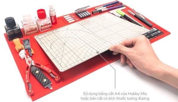 Khay lót kĩ thuật silicon đa năng chống trượt tĩnh điện Hobby Mio dễ dàng tháo gỡ miếng lót A4