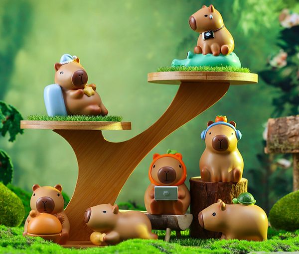Mô hình chuột lang nước Capybara Kapybara Working Week Blind Box hộp mù ngãu nhiên dễ thương chất lượng tốt giá rẻ mua trang trí trưng bày làm quà tặng