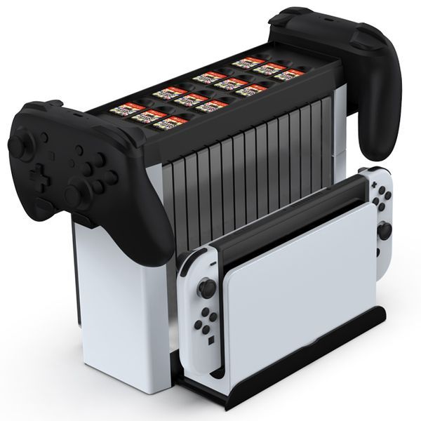 cách lắp Kệ gắn dock đựng băng game cho Nintendo Switch OLED có giá treo tay cầm DOBE TNS-19051 tốt rẻ