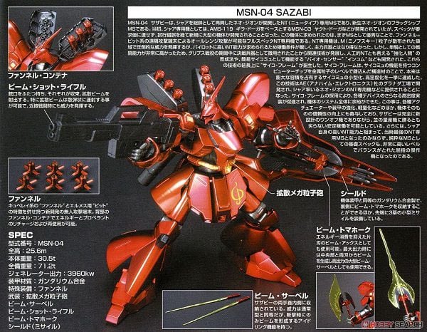 Shop Gundam bán Mô hình MSN-04 Sazabi Metallic Coating Ver. - HGUC chính hãng Bandai