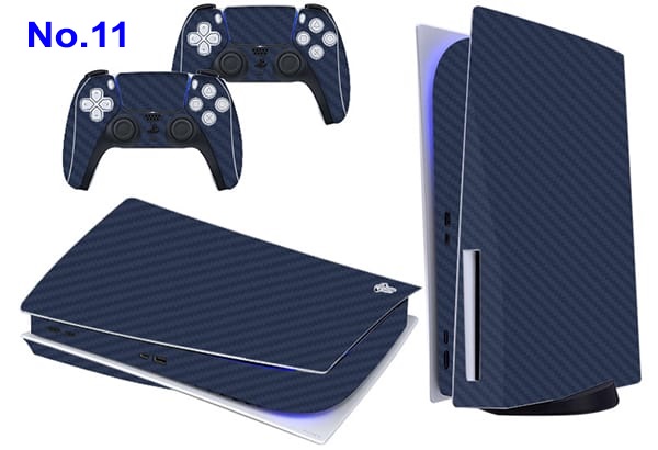 Shop bán skin dán trang trí  Vân carbon xanh dương dark blue color cho máy PS5 Standard Dualsense Controller