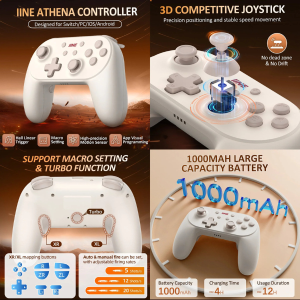 Tay Game IINE Athena Controller Cho Switch PC iOS Android L969 nShop giao hàng toàn quốc