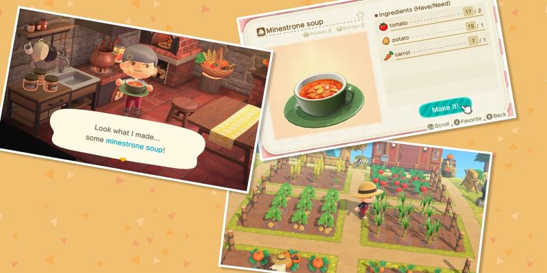 nấu ăn trong Animal Crossing New Horizons