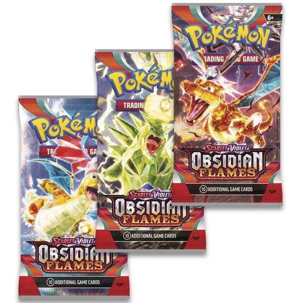 Shop bán thẻ bài Pokemon TCG Scarlet Violet Obsidian Flames 3 Booster Packs & Houndstone hàng thật chính hãng nhiều thẻ hiếm mạnh bổ sung bộ sưu tập của bạn