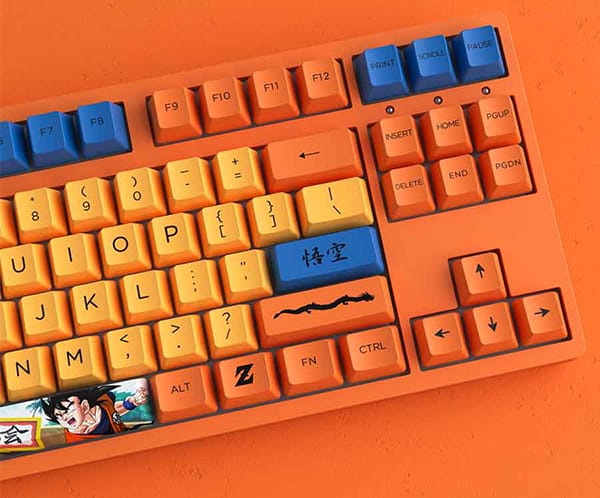 Phím cơ giá rẻ Akko 7 Viên Ngọc Rồng Goku 2 mode 3087 Keycap PBT profile OEM với công nghệ in Dye-Subbed