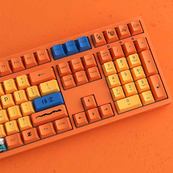 Phím cơ giá rẻ Akko 7 Viên Ngọc Rồng Goku 2 mode 3108 Keycap PBT profile OEM với công nghệ in Dye-Subbed