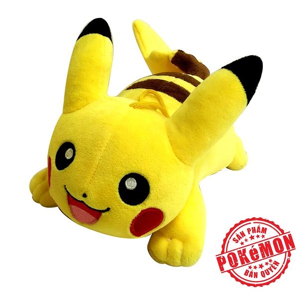 Pokemon nhồi bông Pikachu nằm thư giãn - Đồ chơi Pokemon chính hãng giá rẻ HCM