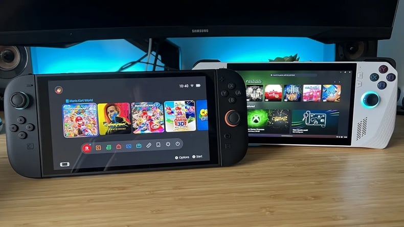 So sánh Nintendo Switch 2 với console tay cầm ROG Xbox Ally