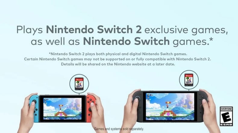 Switch 2 có thể đọc được băng game Switch 1 (bản vật lý)