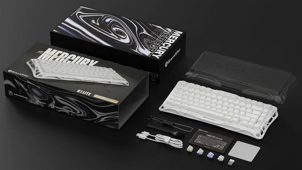 Bàn phím cơ GravaStar Mercury K1 Lite Snow White cao cấp chất lượng tốt dành cho game thủ nhân viên văn phòng