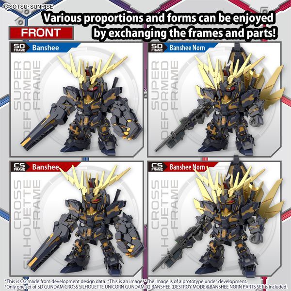 hướng dẫn ráp Unicorn Gundam 02 Banshee Destroy Mode & Banshee Norn Parts Set SD Gundam Cross Silhouette