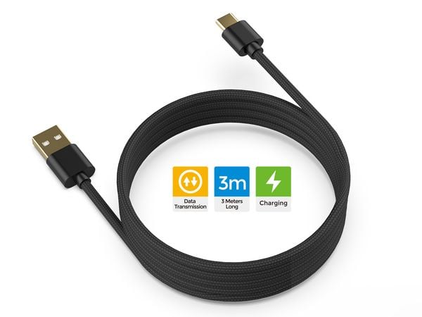 Cáp USB-C Data 3m Cho PS5 Switch Mobile bán tại nShop có chức năng sạc và truyền dữ liệu, làm từ chất liệu bền bỉ và chắc chắn