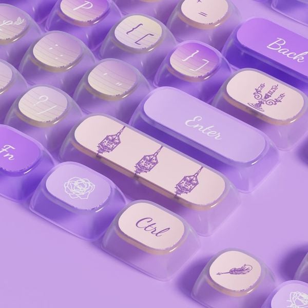 Bộ Keycap bàn phím cơ AKKO Swan Sonata 140 nút màu sắc đẹp mắt dễ thương đáng yêu ấn tượng