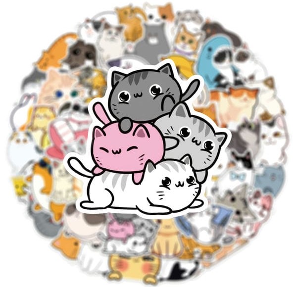 Hình dán sticker mèo những người bạn thú cưng tổng hợp 50 cái nhiều biểu cảm và hoạt động