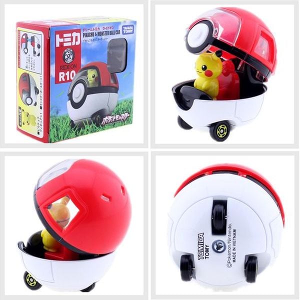 Xe đồ chơi Nhật Bản chất lượng tốt Dream Tomica R10 Pikachu & Monster Ball Car