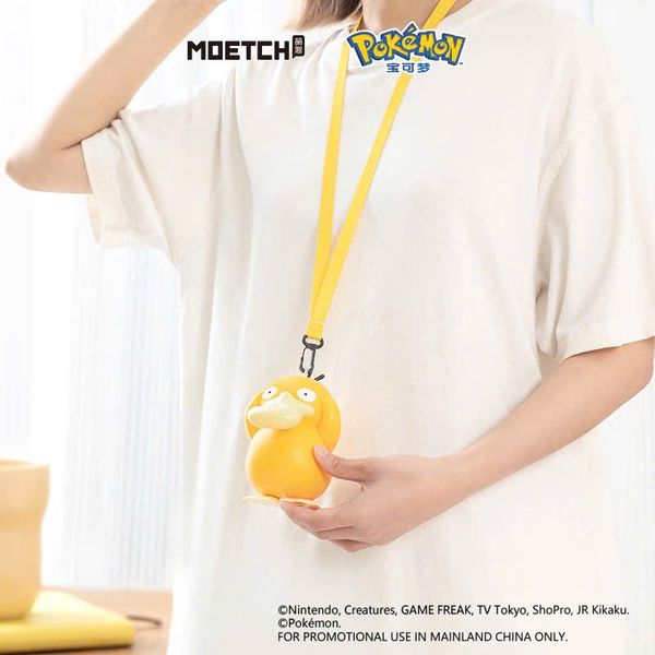 Thiết kế ngộ nghĩnh, Quạt Mini Pokemon Psyduck Moetch MT22 có dây đeo là món quà dễ thương cho trẻ nhỏ