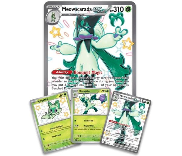 Shop bán thẻ bài Pokemon TCG Scarlet & Violet Paldean Fates Meowscarada ex Premium Collection hàng thật chính hãng nhiều thẻ hiếm mạnh bổ sung bộ sưu tập của bạn