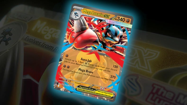 Thẻ bài Pokemon Mega Evolution Lucario ex mới nhất