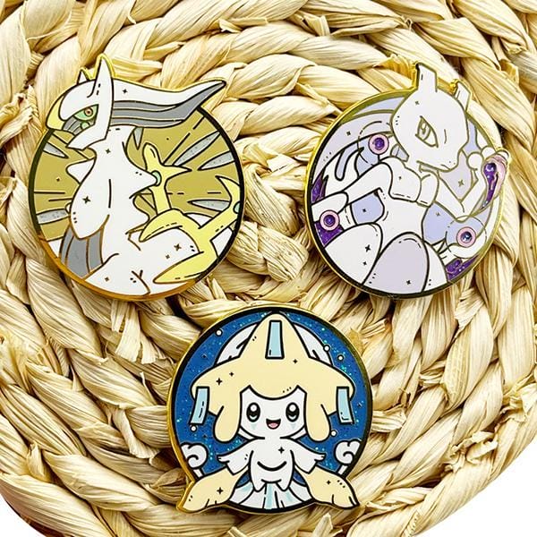 Huy hiệu Pokemon pin kim loại tròn viền vàng thích hợp làm quà tặng sinh nhật lưu niệm cho fan Pokemon