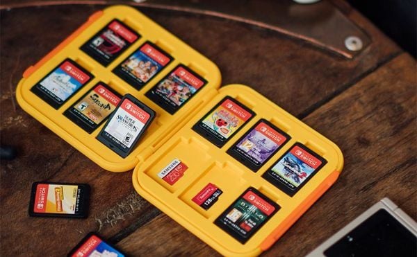 hướng dẫn sử dụng Hộp đựng băng game Nintendo Switch nắp từ tính 12 ngăn IINE Yellow Duck