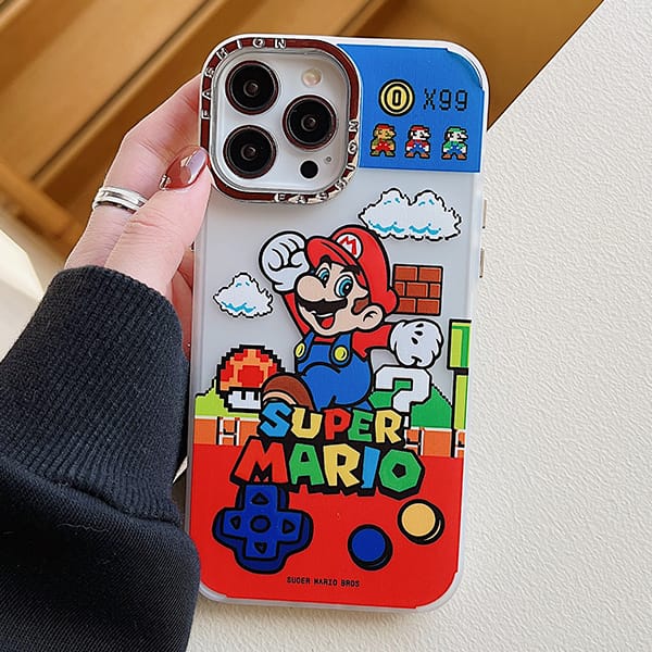 Ốp lưng nhựa hình nhân vật game Super Mario cho iPhone 15 Plus Pro Max