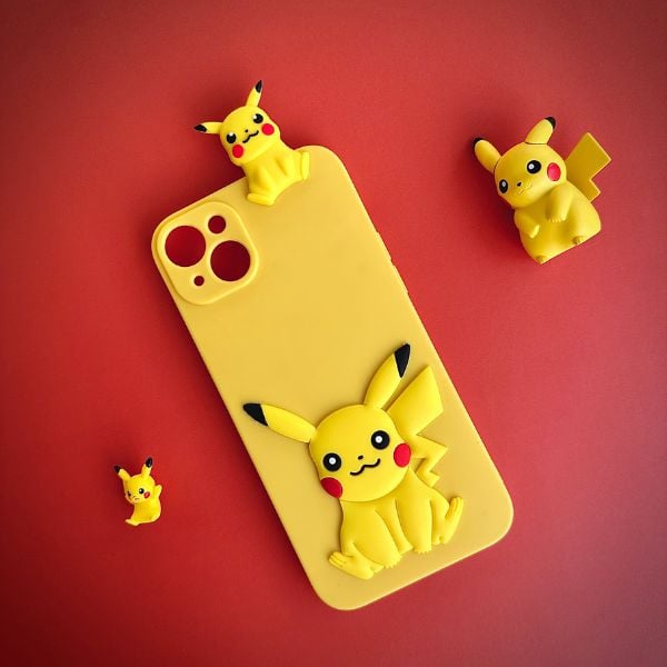 Ốp lưng silicon Pikachu 3D cho iPhone 14 Pro Plus